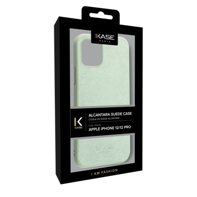 Funda de gamuza Alcantara para Apple iPhone 12/12 Pro, verde aguacate