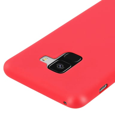 Coque Galaxy A8 Coque Soft Touch Silicone Gel Souple Forcell - Rouge Pastel