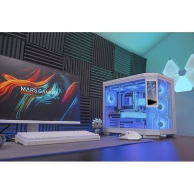 Mars Gaming MC3TCORELCDW carcasa de ordenador Midi Tower Blanco