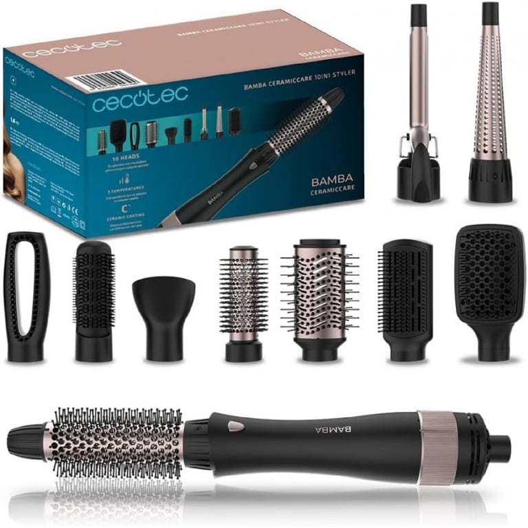 Cecotec Brosse à Air Bamba CeramicCare 10 en 1 Styler Lisse Ondule Donne du Volume et Sèche - vue 2