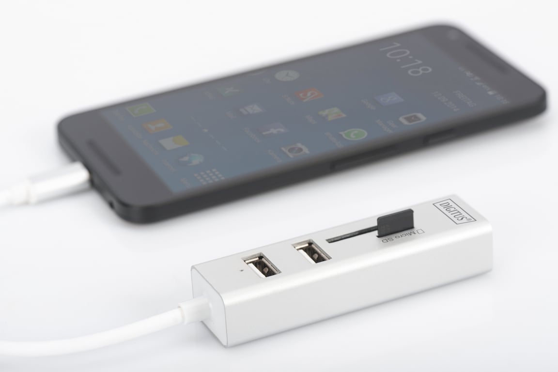 Digitus Concentrateur à 3 ports OTG USB Type C™ + lecteur de carte Neuf - vue 4