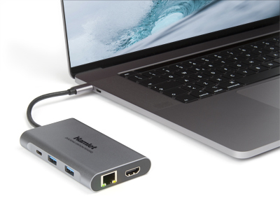 Hamlet HDKC-PD400D base para portátil y replicador de puertos Alámbrico USB 3.2 Gen 1 (3.1 Gen 1) Type-C Gris
