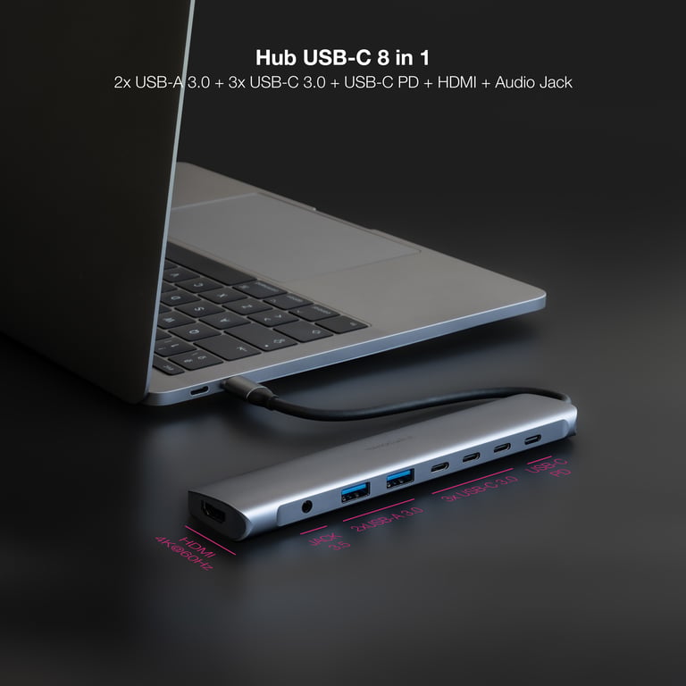 Nanocable 10.16.4608 station d'accueil Avec fil USB 3.2 Gen 1 3.1 Gen 1 Type C Neuf - vue 2