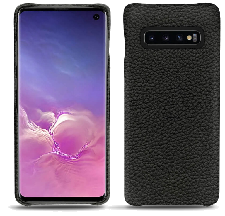 Coque cuir Samsung Galaxy S10 - Coque arrièreNoir