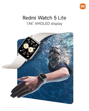 Xiaomi Redmi Watch 5 Lite 4,98 cm (1.96'') AMOLED 48 mm Digital 410 x 502 Pixeles Pantalla táctil Negro GPS (satélite)