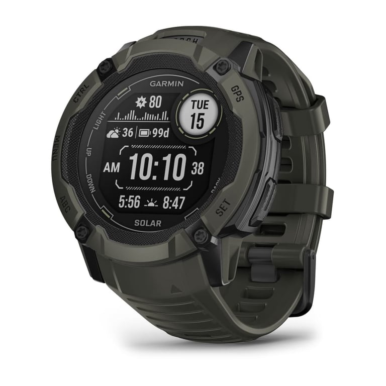 Garmin Instinct 2X Solar Montre GPS Robuste et connectée – Moss – Boîtier 50 mm