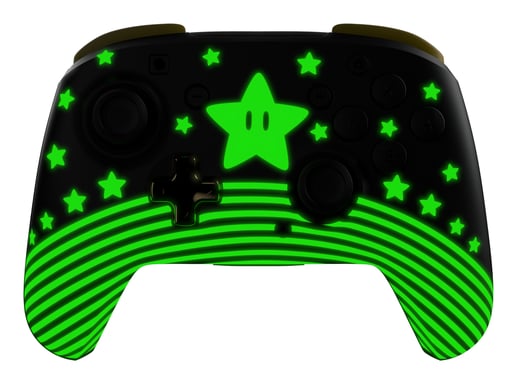 Turtle Beach Rematch Super Mario Star Manette sans fil w/ brille dans le noir et sous licence officielle Nintendo – pas de bouton C
