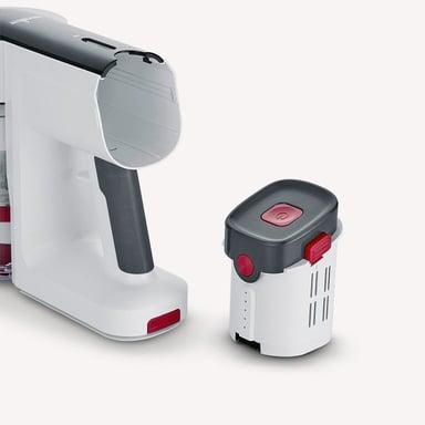 Severin HV 7166 aspiradora de pie y escoba eléctrica Aspiradora escoba Batería Secar HEPA Sin bolsa 0,4 L 400 W Rojo, Blanco 2500 Ah