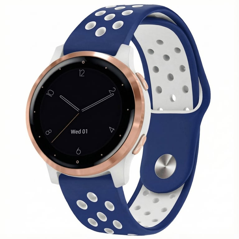 imoshion Bracelet sport en silicone - Connexion universelle 18 mm - Blue & White - Neuf
