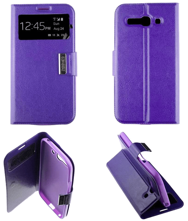 Etui Folio compatible Violet Alcatel One Touch Pop C9