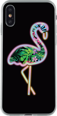 Coque rigide holographique Flamingo pour iPhone X/XS