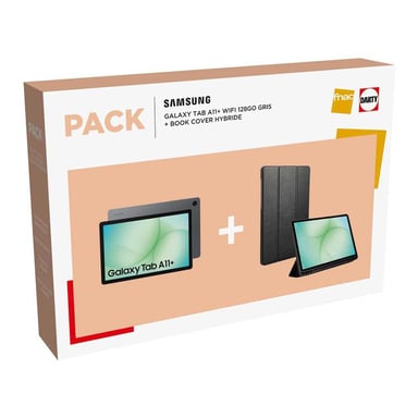Pack Tablette Samsung Galaxy Tab A11+ 11 128 Go WiFi + Book Cover Hybride Gris/Noir