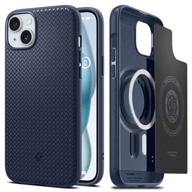 Spigen Mag Armor guscio protettivo per telefoni cellulari 17 cm (6,7'') Cover Blu Apple iPhone 15 Plus