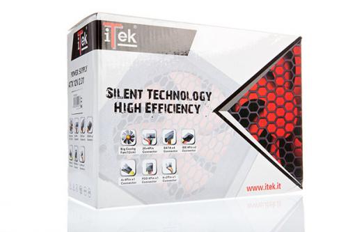 ALIMENTATORE ITEK ATX DESERT VENTOLA 12CM 4 CONN. SATA ADATTATORE 20+4 PIN Active PFC ITPSD550 Neuf - vue 3