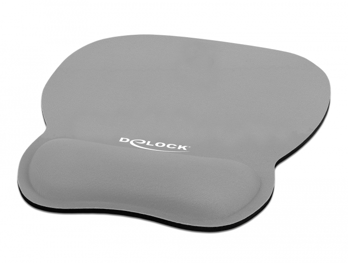 Delock Tapis de souris - Ergonomique - Repose-poignets en gel - Couleur gris - Matériau gel