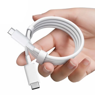 Pack Chargeur Secteur Samsung 45W USB-C avec câble USB-C vers USB-C 1,8m Blanc