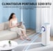 Climatiseur Mobile Réversible Silencieux 3200 BTU R290 Blanc