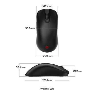 BenQ ZOWIE FK2-DW ratón Juego mano derecha RF inalámbrico 3200 DPI
