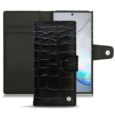 Funda de piel Samsung Galaxy Note10 - Solapa billetera - Negro - Cueros especiales
