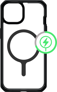 Apple iPhone 14 compatibile MagSafe Hybrid solido R rinforzato guscio duro 100% plastica riciclata chiaro nero Itskins