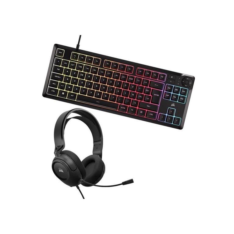Ensemble Casque et clavier Corsair HS35 + K55 CORE TKL - vue 2