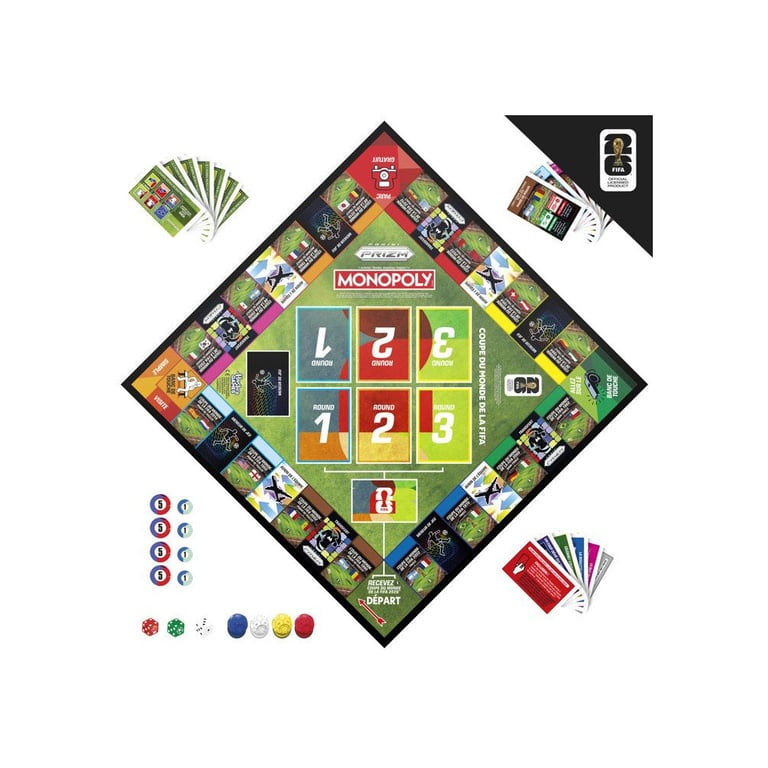 Jeu de société MONOPOLY Hasbro Panini Prizm FIFA World Cup 2026 Édition football 2-4 joueurs Multicolore dès 8 ans - Neuf