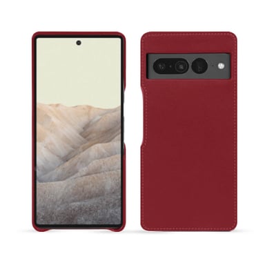 Coque cuir Google Pixel 7 Pro -  - Rouge - Cuir lisse