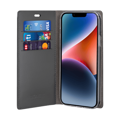 Diarycase 2.0 Guscio in vera pelle con supporto magnetico per Apple iPhone 14 Plus, nero notte