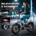 Vélo électrique pliant VARUN S20-2 tout suspendu 20 pouces avec batterie 48 V 13 Ah