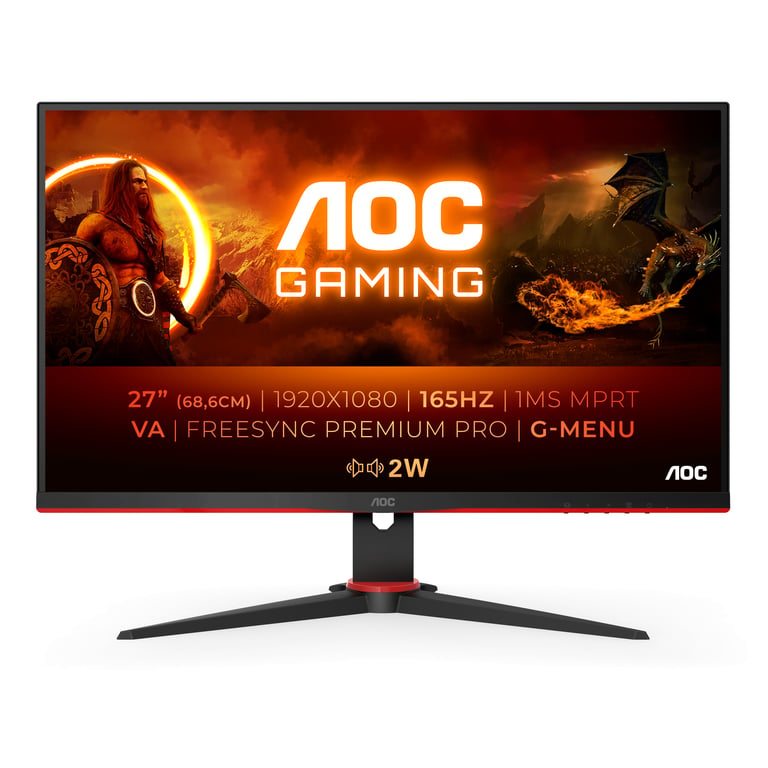 AOC 27G2SAE/BK écran plat de PC 68,6 cm (27 ) 1920 x 1080 pixels Full HD LED Noir, Rouge - Neuf