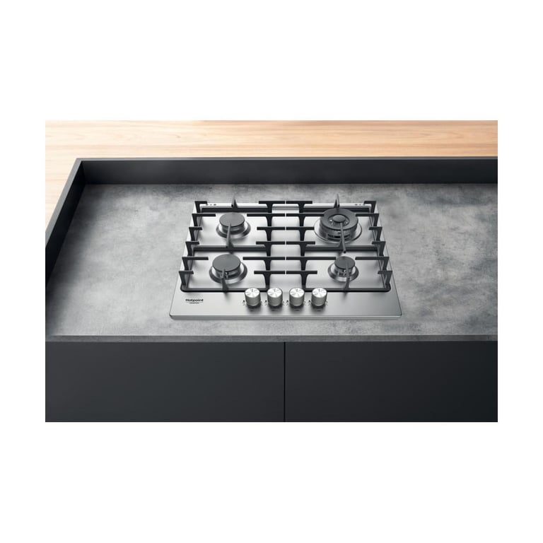Hotpoint PPH 60G DFIX Acier inoxydable Intégré placement 59 cm Gaz 4 zone - vue 3