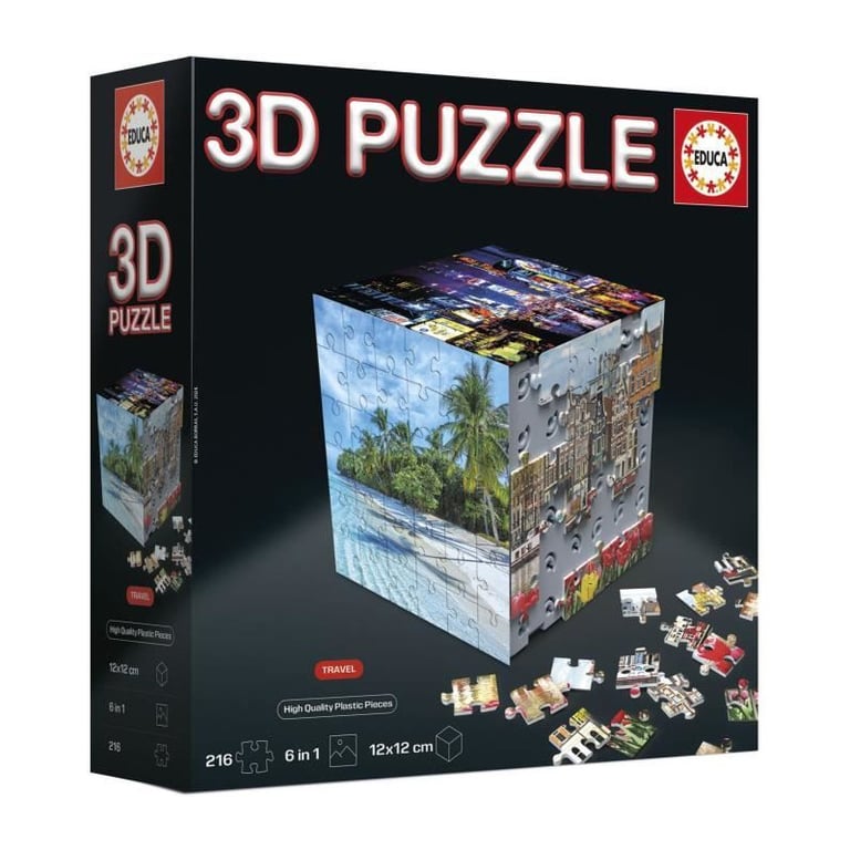 Educa 3D Puzzle Cube Art | Puzzle en Forme de Cube avec 216 Pièces | 6 Puzzles de 36 Pièces | Défi Ludique pour Enfants dès 20123 - vue 8