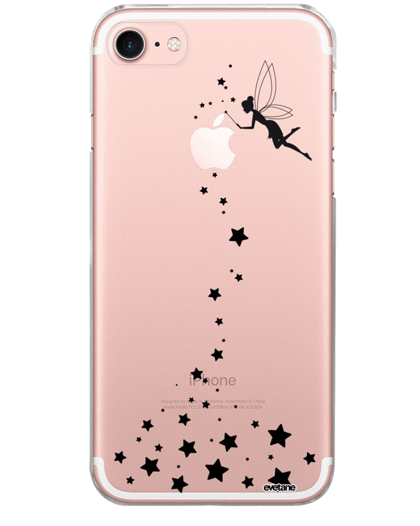 Evetane Coque Apple iPhone 7l8l Apple iPhone SE 2020 silicone transparente Motif Fée ultra resistant