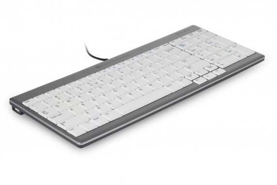 BakkerElkhuizen UltraBoard 960 clavier USB AZERTY Belge Gris clair, Blanc