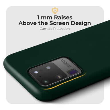 Funda de silicona Moozy Minimalist Series para Samsung S20 Ultra, verde medianoche - TPU fino y flexible acabado mate