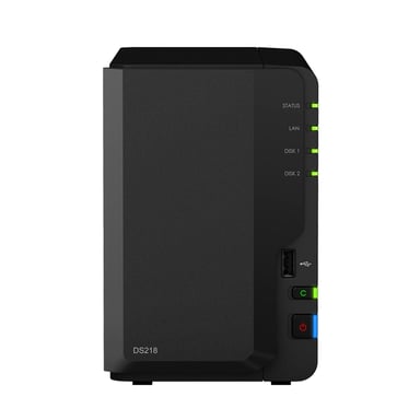 Synology DiskStation DS218 serveur de stockage NAS Bureau Realtek RTD1296 2 Go DDR4 0 To DiskStation Manager Noir