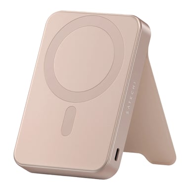 PowerBank Magnétique 10000mAh Compatible Qi2 15W Modèle OntheGo avec Support Rose