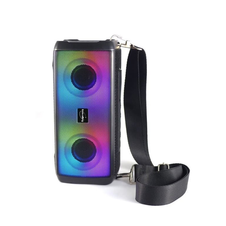 Enceinte lumineuse bluetooth INOVALLEY HP345 B LEDs Bluetooth V5.3 Micro TWS FM USB 2.0 micro SD AUX IN - vue 4