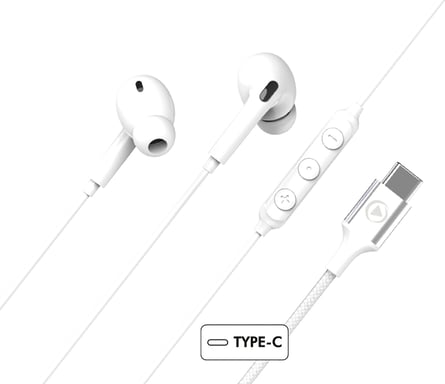BIG BEN FPYKPINTRAUSBCW écouteur/casque Avec fil Ecouteurs Appels/Musique USB Type-C Blanc