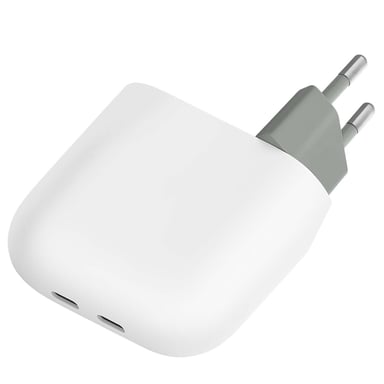 Chargeur Secteur 2 ports USB-C 67W Power Delivery 3.2 et PPS Blanc