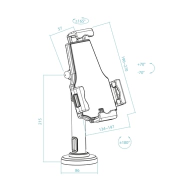 TooQ TQTDS0812 support Support pour tablette Tablette / UMPC Noir