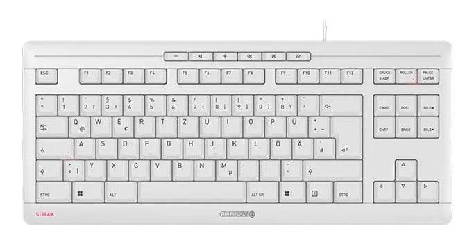 CHERRY STREAM KEYBOARD TKL teclado Universal USB QWERTZ Alemán Blanco
