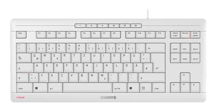 CHERRY STREAM KEYBOARD TKL clavier Universel USB QWERTZ Allemand Blanc - Neuf