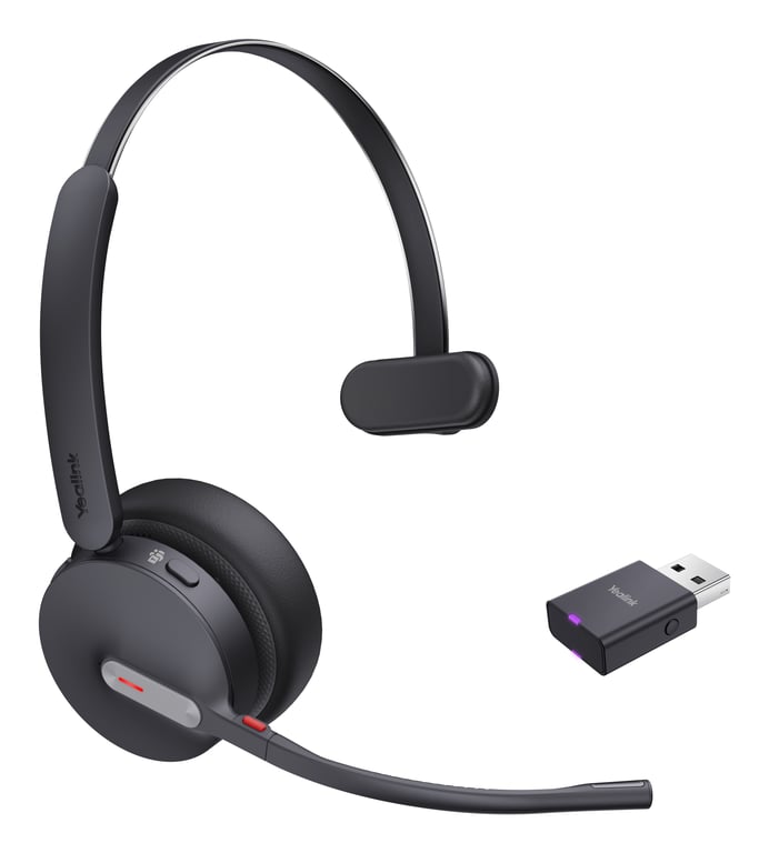Yealink WH64 Hybrid Mono Teams Casque Sans fil Arceau BureauCentre d'appels Micro USB Bluetooth Neuf