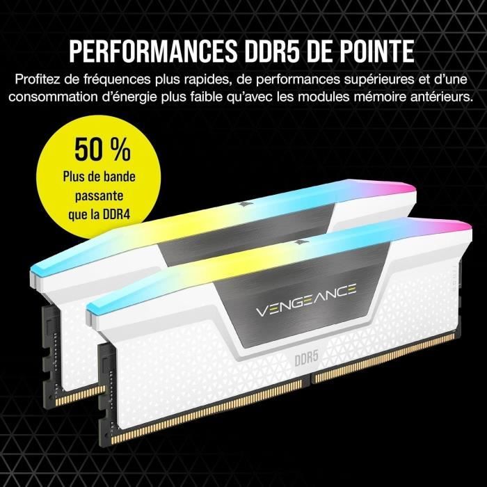 Corsair Vengeance RGB module de mémoire 32 Go 2 x 16 Go DDR5 288-pin DIMM ECC - Neuf