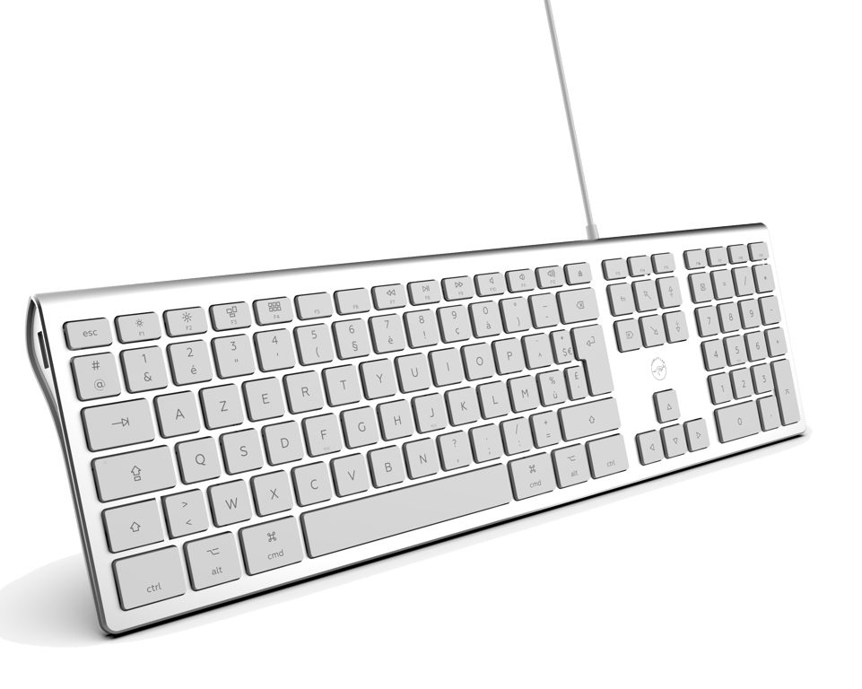 MOBILITY LAB - Clavier Mac Filaire + 2 Hubs USB Intégré