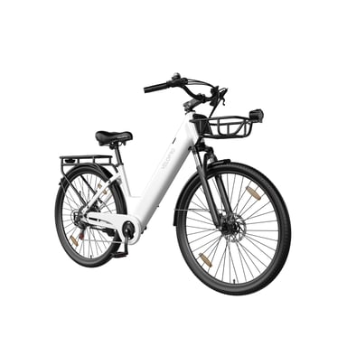 Vélo électrique urbain VELOPRO C1 PRO 28'' avec moteur 250 W et batterie 36 V 18 Ah - Blanc