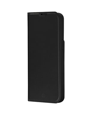 DBRAMANTE1928 Funda con cierre para Iphone 14 Pro Max Modelo Oslo en piel vegana con tarjetero Negro