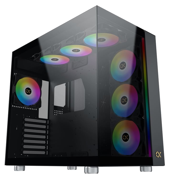 Boitier PC Moyen Tour E ATX Xigmatek Ultra RGB avec panneaux vitrés - vue 3