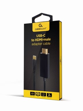 Gembird A-CM-HDMIM-01 câble vidéo et adaptateur 2 m USB Type-C HDMI Noir